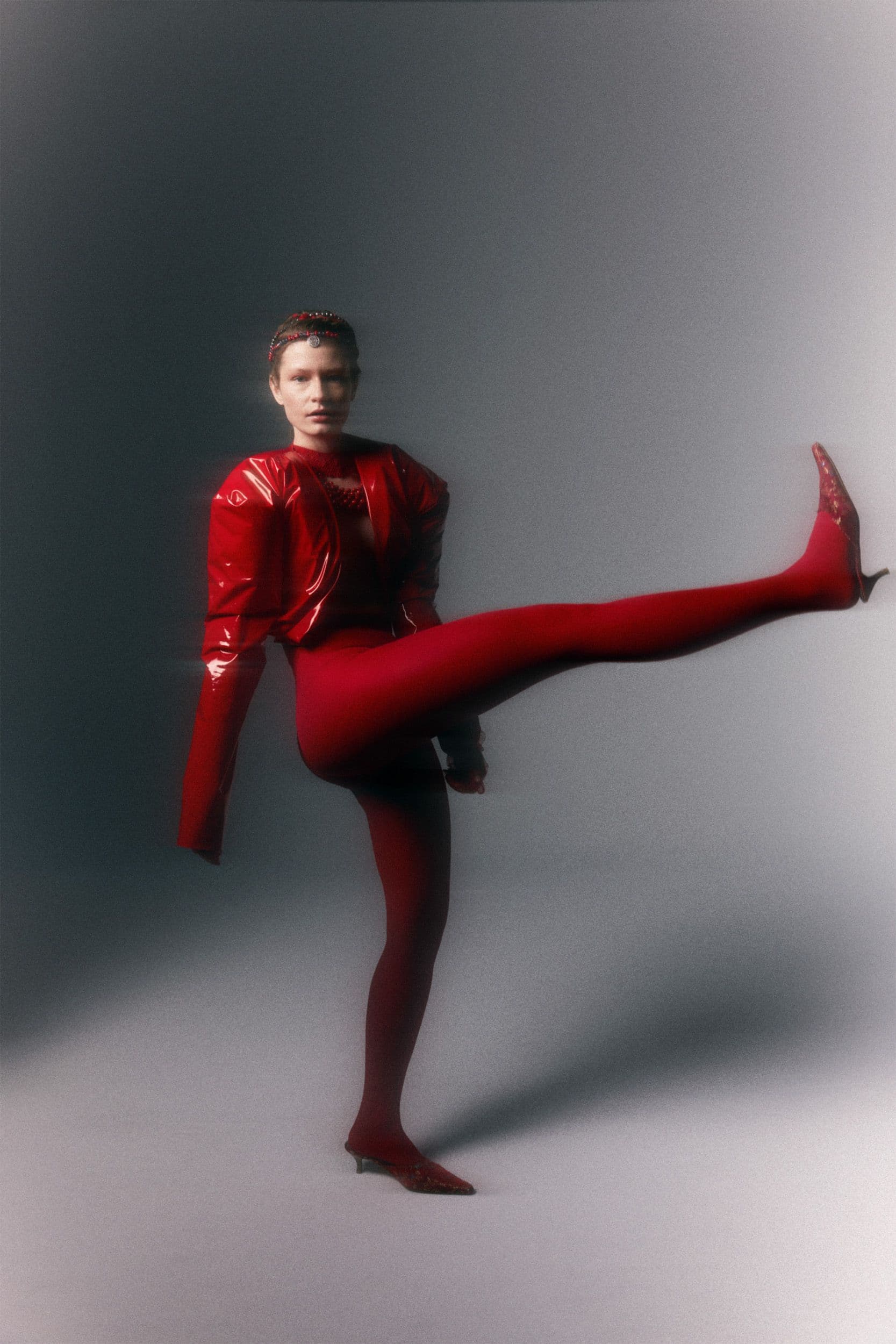 In red