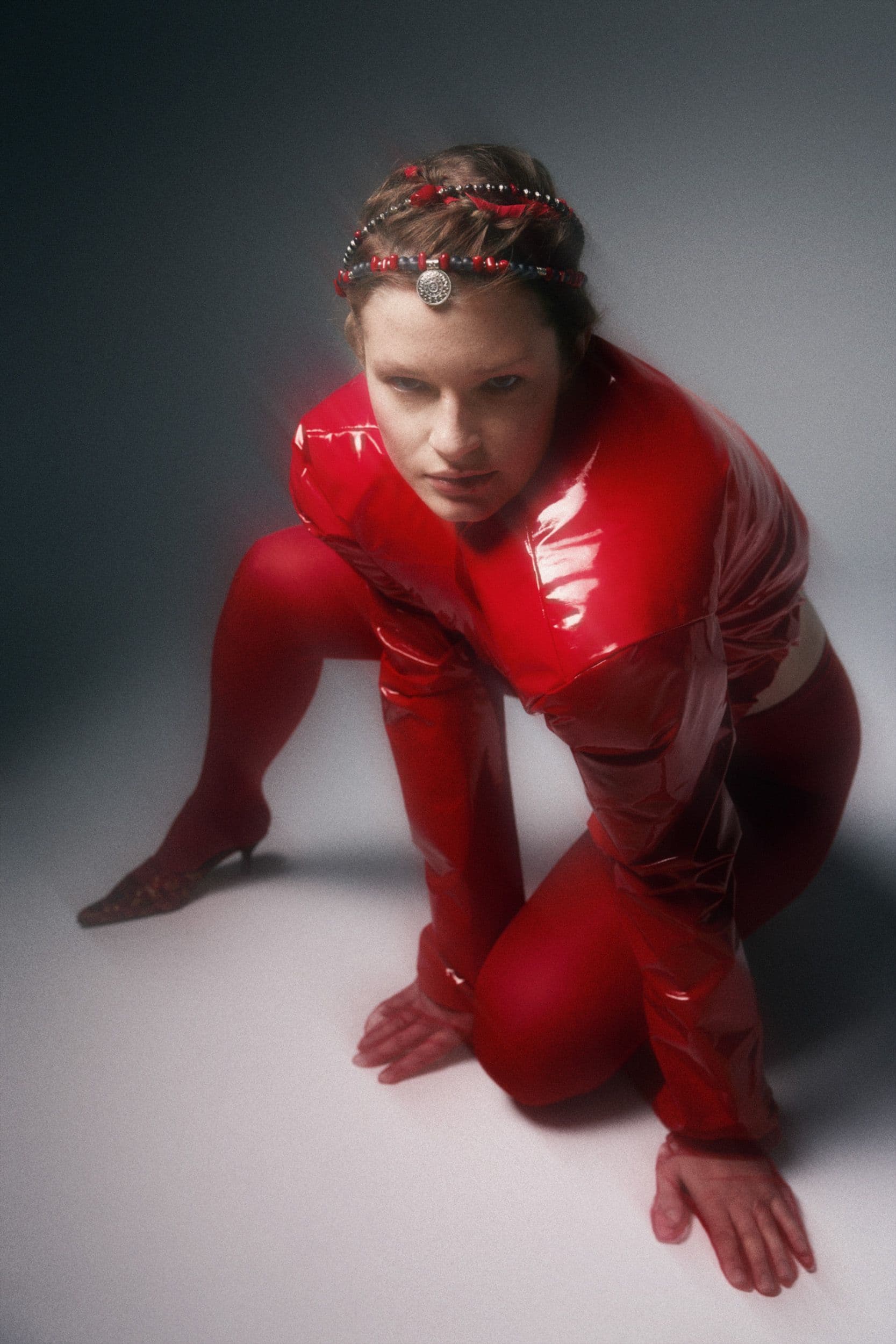 In red